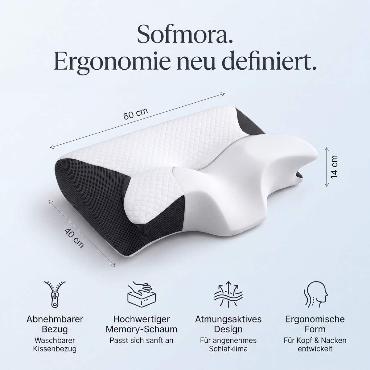 Sofmora Orthopädisches Kopf- & Nackenstützkissen