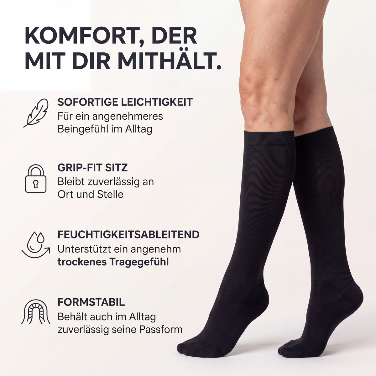 Für müde, schwere Beine – Kompressionssocken