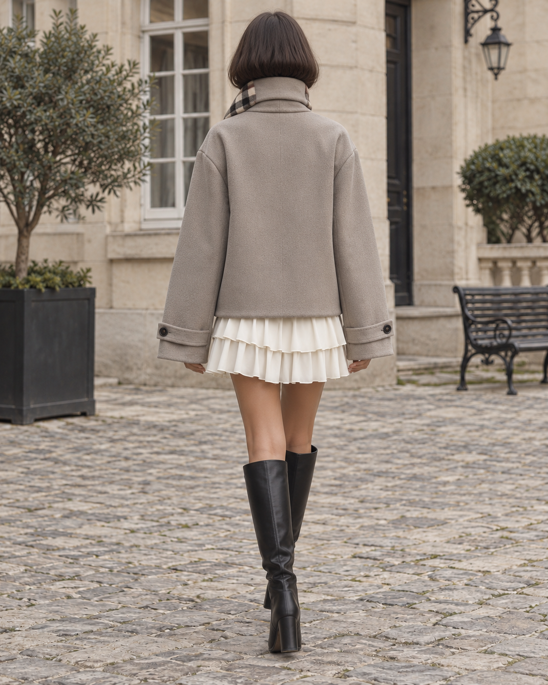 Rue Cropped Coat — Taupe