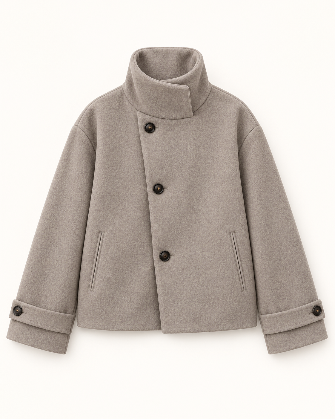 Rue Cropped Coat — Taupe