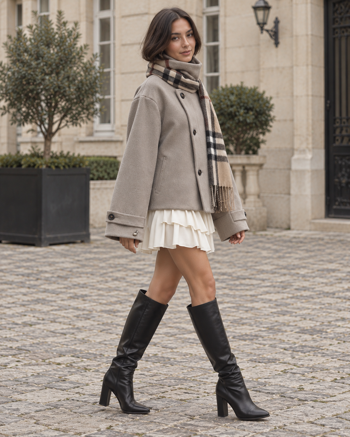 Rue Cropped Coat — Taupe